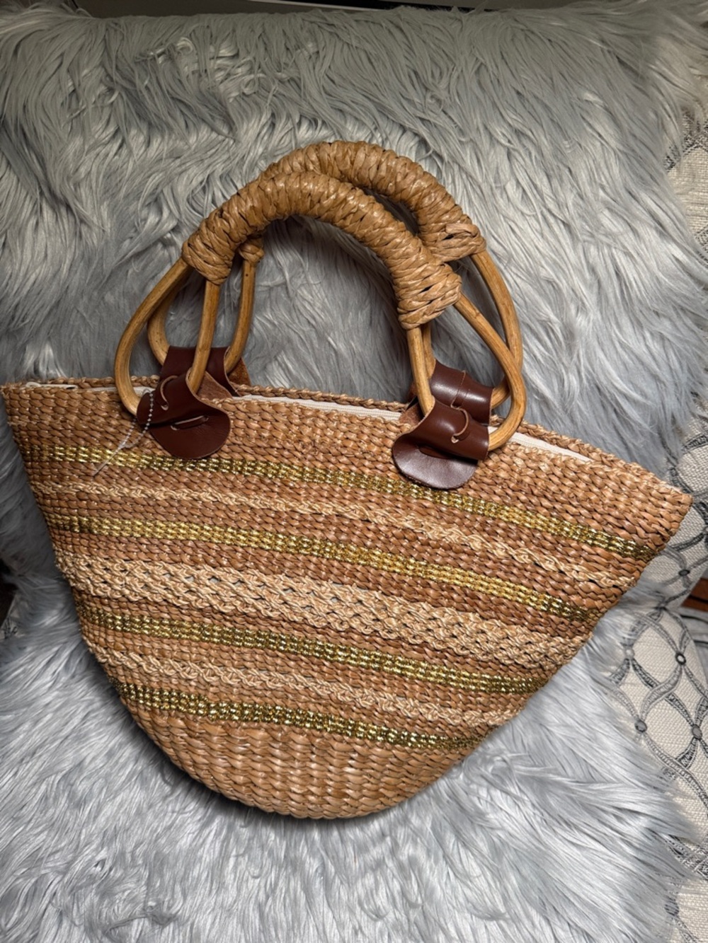Jennifer Moore Straw Tote with Handles